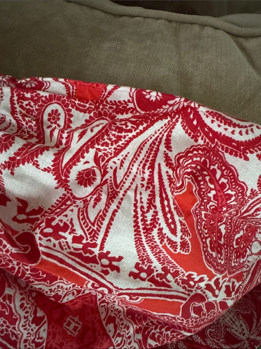 Tuckernuck Cara Cara Jazzy Red White Paisley Print Smocked Midi Dress M - Picture 13 of 13